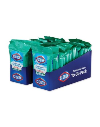 CLOROX ON-THE-GO Meadow Fresh Sanitizing Towels, Pouch of 15,  Case: 48 x 15ct - [DefendUse.com] - 55796 - Clorox® On-The-Go