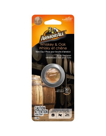 ARMOR ALL  Vent Clip Oil Air Freshener Type: Vent Clip Scent: Whiskey & Oak