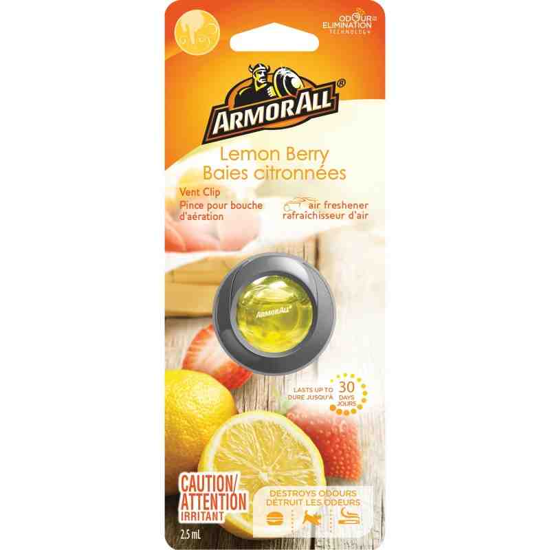 ARMOR ALL  Vent Clip Oil Air Freshener Type: Vent Clip Scent: Lemon Berry