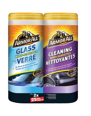 ARMOR ALL  Vehicle Wipes Multipack Sold/Priced Per: Package Qty/Pkg.: 2 Containers No. of Wipes Per Container: 60