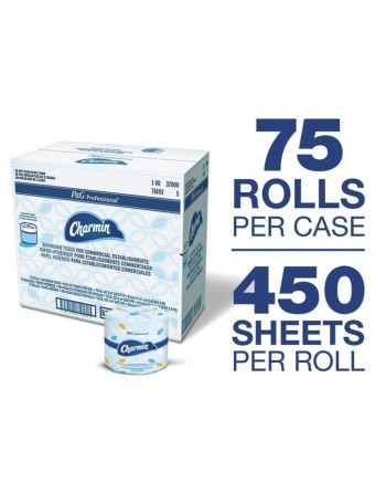 Charmin Commercial Bathroom Tissue, Septic Safe, 2-Ply, White, 450 Sheets/Roll, 75/Carton - [DefendUse.com] - 37000-71693 - Char