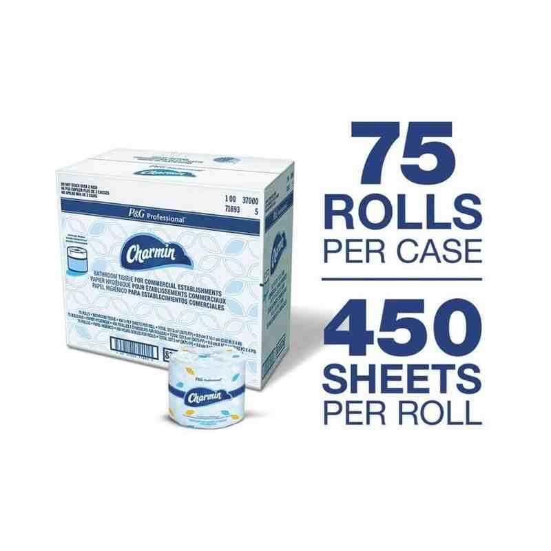 Charmin Commercial Bathroom Tissue, Septic Safe, 2-Ply, White, 450 Sheets/Roll, 75/Carton - [DefendUse.com] - 37000-71693 - Char