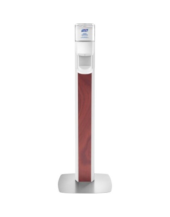 Purell® MESSENGER™ ES8 Maple Panel Floor Stand with Dispenser, White/Maple - [Cleaning Supplies Canada Discounts] - 7308-DS-MPL 