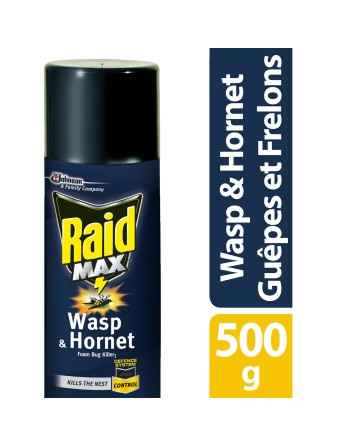 Raid Max 62300714114 Wasp & Hornet Foam Bug Killer 2 - 12/500g - [DefendUse.com] - 10062300714114 - Raid Max® Home Insect Killer