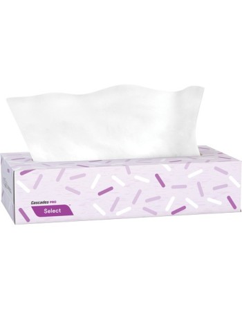 CASCADES  Pro Select™ Facial Tissue, 2 Ply, 7.3" L x 8.1" W, 100 Sheets/Box Colour: White Boxes/Case: 30 - [DefendUse.com] - F95