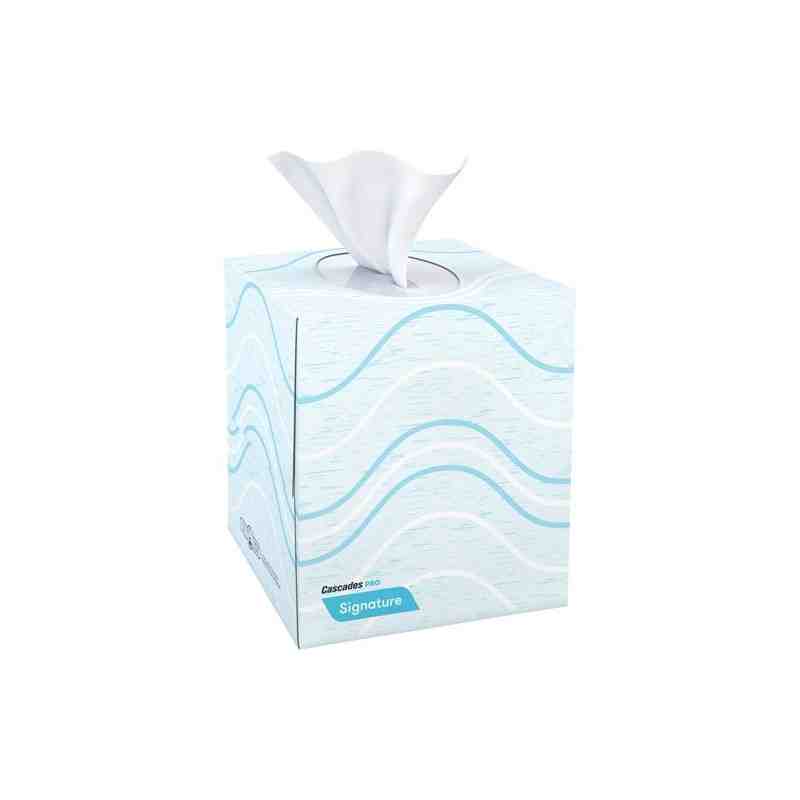 CASCADES  Pro Signature™ Facial Tissue, 2 Ply, 8" L x 8" W, 90 Sheets/Box, 36 Boxes/Case - [Cleaning Supplies Canada Discounts] 