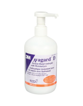 3M  Avagard™ D Instant Hand Antiseptic, 500 ml, Pump Bottle, 61% Alcohol, Case of 12 - [DefendUse.com] - 9222C - 3M Canada