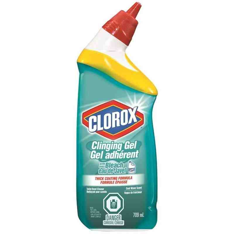 CLOROX Disinfecting Toilet Bowl Cleaner Gel with Bleach Container Size: 709 ml,  Case of 12x709ml - [DefendUse.com] - 01338 - Cl