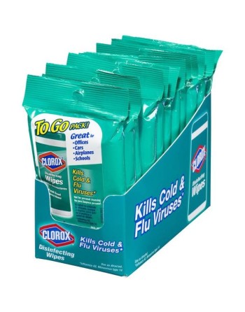 CLOROX ON-THE-GO Meadow Fresh Sanitizing Towels, Pouch of 15,  Case: 48 x 15ct - [DefendUse.com] - 55796 - Clorox® On-The-Go