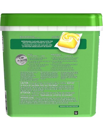 Cascade® 37000-98120 2 In 1 Action Pacs, Dishwashing Detergent, Lemon, Case of 3, 90ct - [DefendUse.com] - 37000-98120 - Dishwas