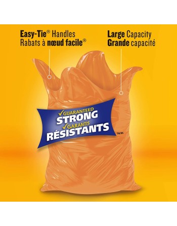 Glad Orange Garbage Bags - Extra Large 135 Litres - 20 Trash Bags, Case of 4x50ct