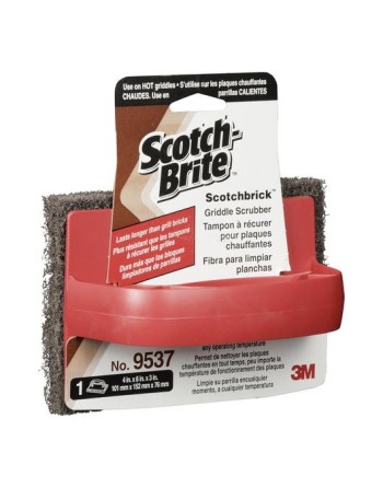 Scotch-Brite Scotchbrick Griddle Scrubber 4"x6"x3", Case of 12, H-9537-4X6X3 - [Cleaning Supplies Canada Discounts] - 3M-7100036