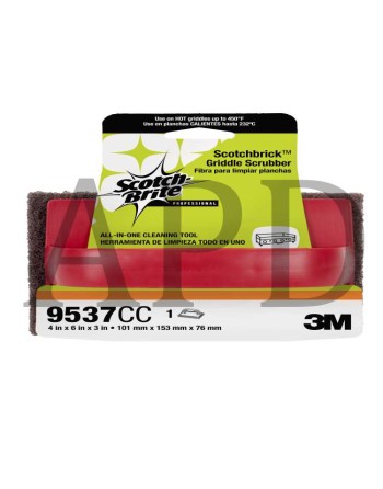 Scotch-Brite Scotchbrick Griddle Scrubber 4"x6"x3", Case of 12, H-9537-4X6X3 - [Cleaning Supplies Canada Discounts] - 3M-7100036