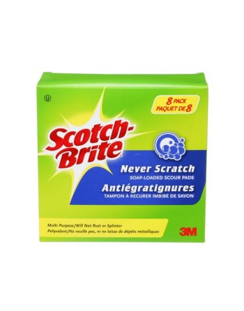 Scotch-Brite NS-8 Never Scratch Soap Pads 8/bx/12bx/cs,NSSP-8 - [Cleaning Supplies Canada Discounts] - 3M-7000137719 - [DefendUs