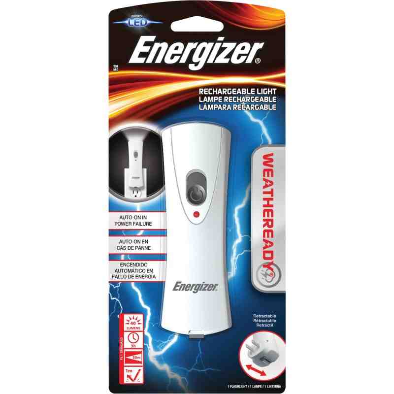 ENERGIZER  Weatheready® Flashlight, LED, 40 Lumens, Rechargeable Batteries - 1