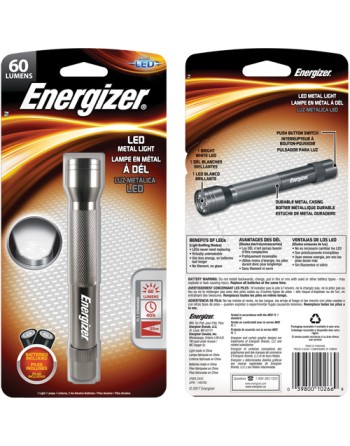 Hand-held Flashlight, LED, 60 Lumens, AA Batteries Each