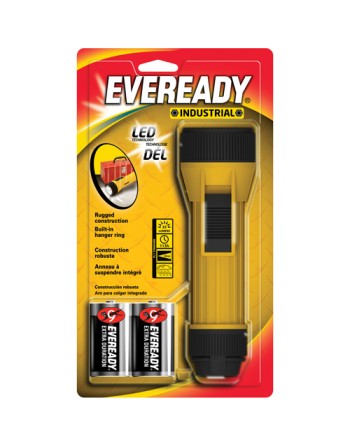 Eveready® Industrial Economy Flashlight, LED, 35 Lumens, D Batteries Each