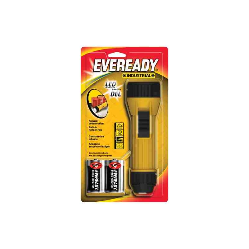 Eveready® Industrial Economy Flashlight, LED, 35 Lumens, D Batteries Each