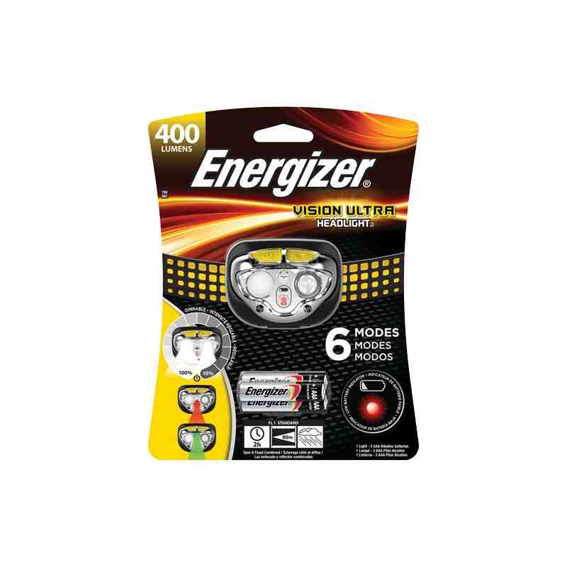 Vision Ultra™ Industrial Headlamp, LED, 400 Lumens, 2 Hrs. Run Time, AAA Batteries