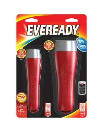 Eveready® All-Purpose Flashlight Combo, LED, 65 Lumens, AA Batteries Each