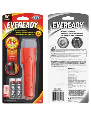 Eveready®Magnet Light, LED, 50 Lumens, AA Batteries Each