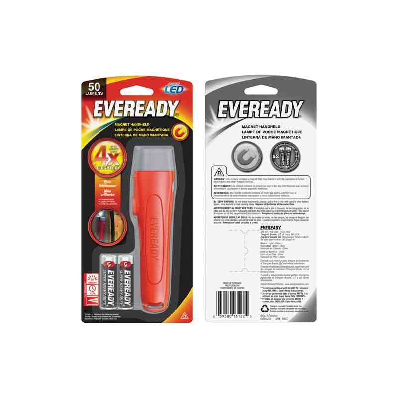 Eveready®Magnet Light, LED, 50 Lumens, AA Batteries Each