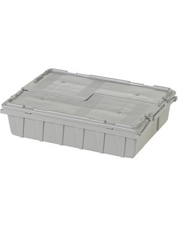 Flipak® Polyethylene Plastic (PE) Distribution Containers, 21.8" x 15.1" x 5.5", Grey