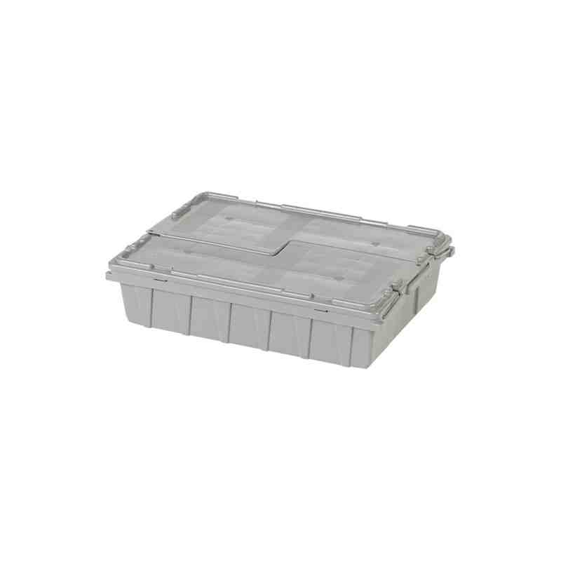 Flipak® Polyethylene Plastic (PE) Distribution Containers, 21.8" x 15.1" x 5.5", Grey