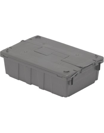 Flipak® Polyethylene Plastic (PE) Distribution Containers, 20.6" x 13.5" x 6.5", Grey