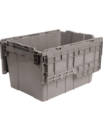 Flipak® Polyethylene Plastic (PE) Distribution Containers, 21.8" x 15.2" x 12.9", Grey