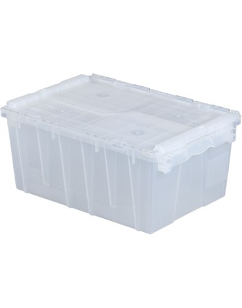 Flipak® Polypropylene Plastic (PP) Distribution Containers, 21.8" x 15.2" x 9.3", Clear