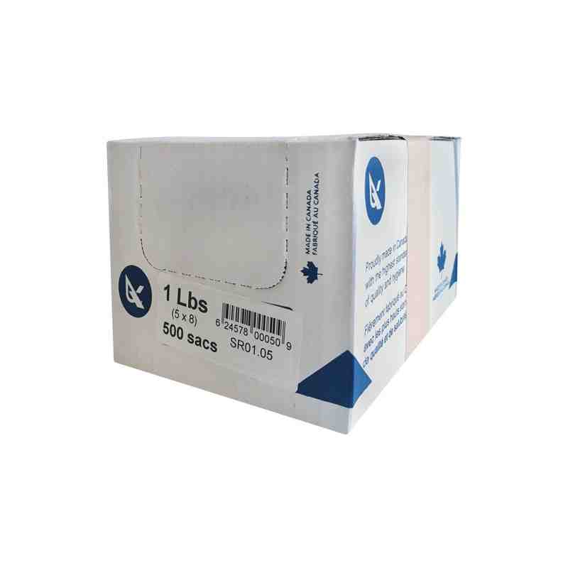 SR Series Food Packaging Bulk Pound Bags, Open Top, 16" x 7", 0.85 mil Box of 500