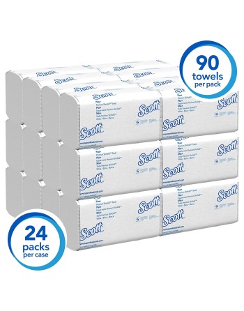 Kleenex® Slimfold Hand Towels with Fast-Drying Absorbency Pockets, White, 90 Towels/Clip, 24 Clips/Case - [DefendUse.com] - 0444