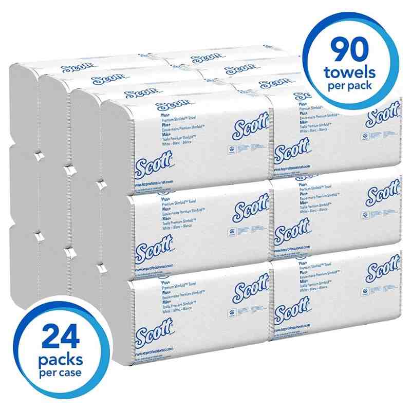 Kleenex® Slimfold Hand Towels with Fast-Drying Absorbency Pockets, White, 90 Towels/Clip, 24 Clips/Case - [DefendUse.com] - 0444