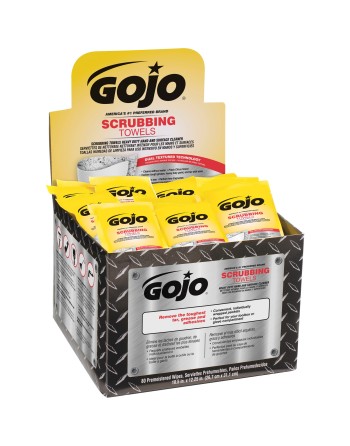 GOJO Scrubbing Towels, 80 Wipes, 12-1/4" x 10-1/2" - [DefendUse.com] - 6380-04 - Purell® GOJO Industries, Inc.