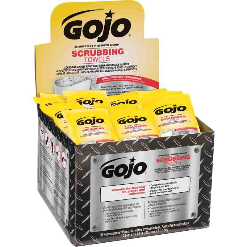 GOJO Scrubbing Towels, 80 Wipes, 12-1/4" x 10-1/2" - [DefendUse.com] - 6380-04 - Purell® GOJO Industries, Inc.