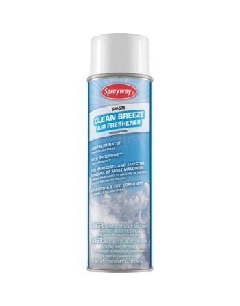 SPRAYWAY SW575 Air Freshener, Clean Breeze, Aerosol Can, 14 oz, Case of 12 - [DefendUse.com] - SW575 - Sprayway