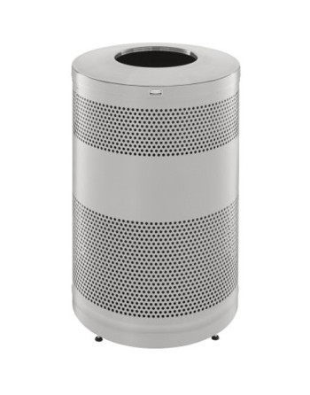 RUBBERMAID, Classics Open Top Decorative Waste Bin, Capacity: 51 US gal., Lid Colour: Stainless Steel - [DefendUse.com] - FGS55S