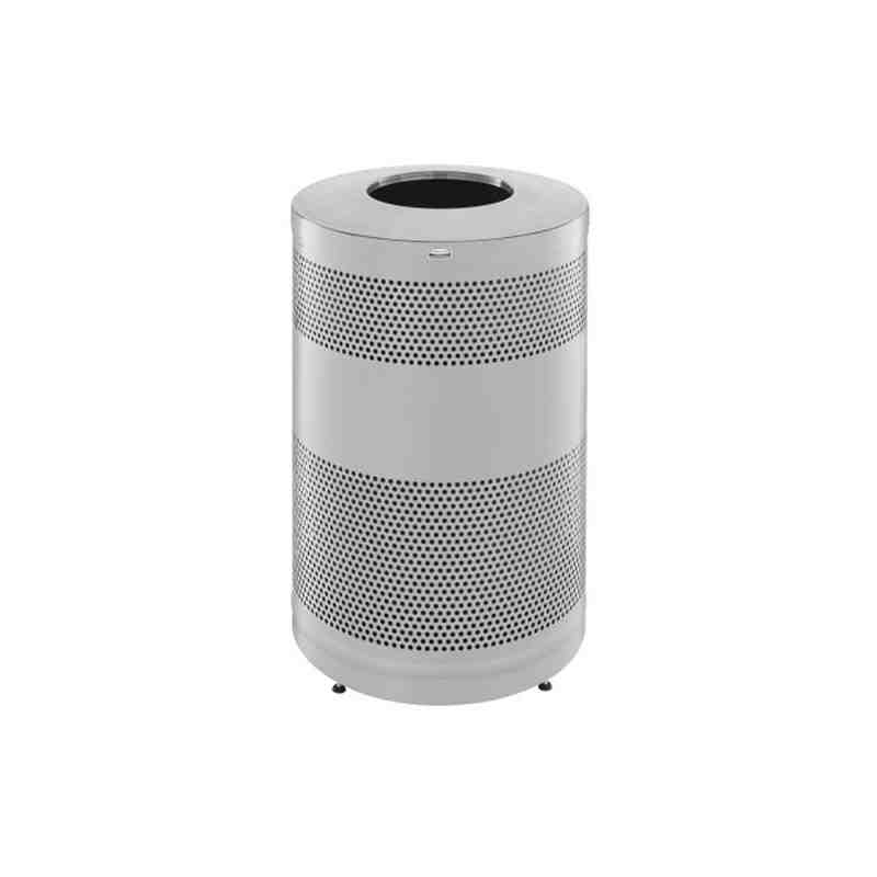 RUBBERMAID, Classics Open Top Decorative Waste Bin, Capacity: 51 US gal., Lid Colour: Stainless Steel - [DefendUse.com] - FGS55S