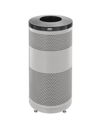 RUBBERMAID, Classics Open Top Decorative Waste Bin, Capacity: 25 US gal., Lid Colour: Stainless Steel - [DefendUse.com] - FGS3SS