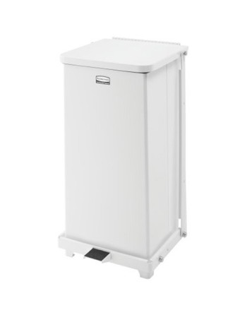 RUBBERMAID, FGST12EPLWH Defenders Step Can with Rigid Liner, Capacity: 6.5 US gal., Colour: White - [DefendUse.com] - FGST12EPLW