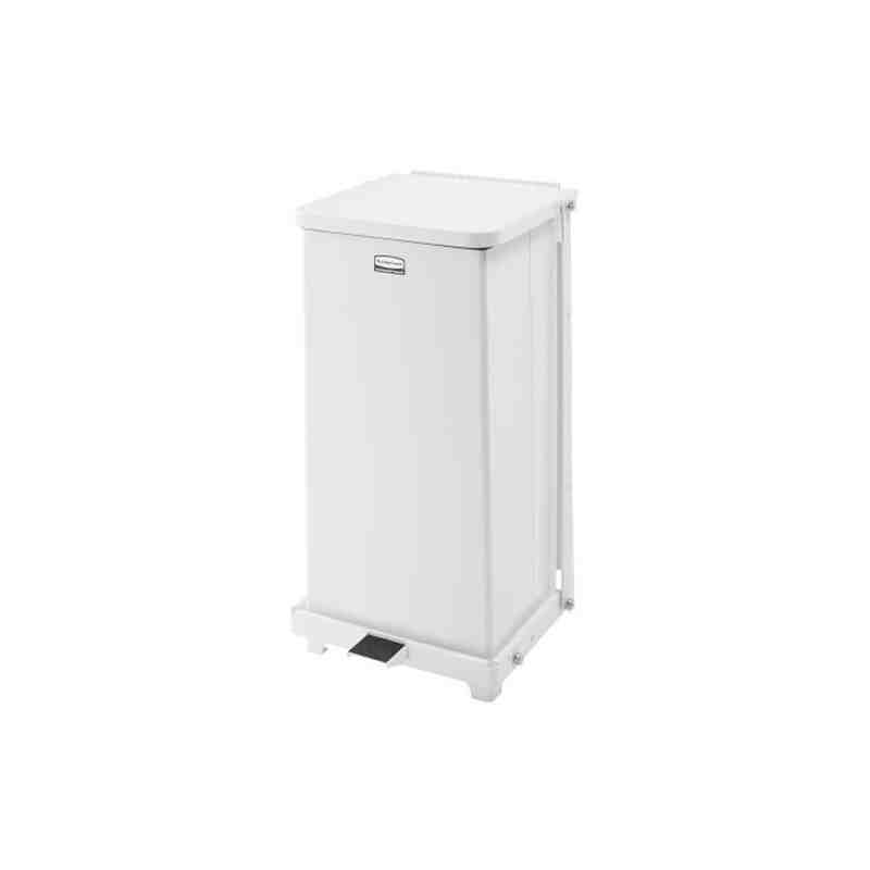 RUBBERMAID, FGST12EPLWH Defenders Step Can with Rigid Liner, Capacity: 6.5 US gal., Colour: White - [DefendUse.com] - FGST12EPLW