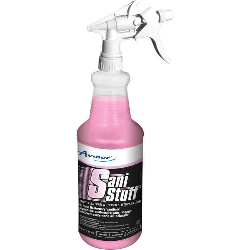 AVMOR 2037210001 Sani Stuff No-Rinse Disinfectant Cleaner, Trigger Bottle, 946 ml - [DefendUse.com] - 2037210001 - Avmor Disinfe