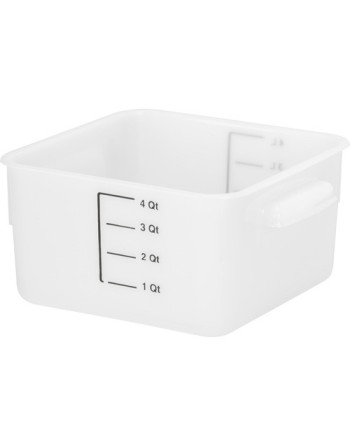 RUBBERMAID, Space-Saving Square Storage Container, Colour: White, Capacity: 4 qt. - [Cleaning Supplies Canada Discounts] - FG9F0