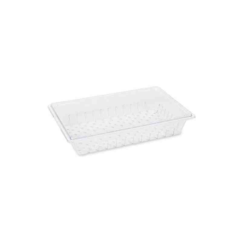 Rubbermaid FG330300CLR 26" x 18" x 5" Clear Colander / Drain Tray - [DefendUse.com] - FG330300CLR - Commercial & Home Cleaning S