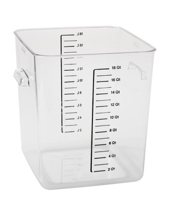 RUBBERMAID 2020958 Rubbermaid Space Saving Square Container, Colour: Clear, Capacity: 17 L - [DefendUse.com] - FG631800CLR - Foo