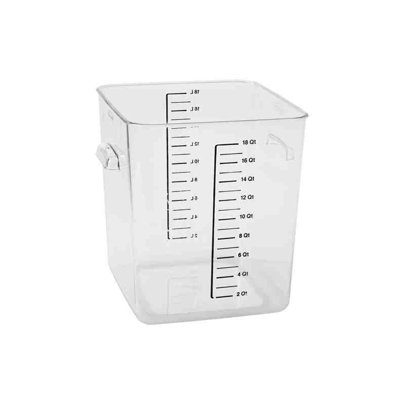 RUBBERMAID 2020958 Rubbermaid Space Saving Square Container, Colour: Clear, Capacity: 17 L - [DefendUse.com] - FG631800CLR - Foo