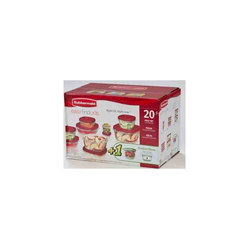 Rubbermaid Housewares, Easy Find Lids w/1 Produce Saver Set 20/pcs, Case of 2 - [Cleaning Supplies Canada Discounts] - 1777175 -