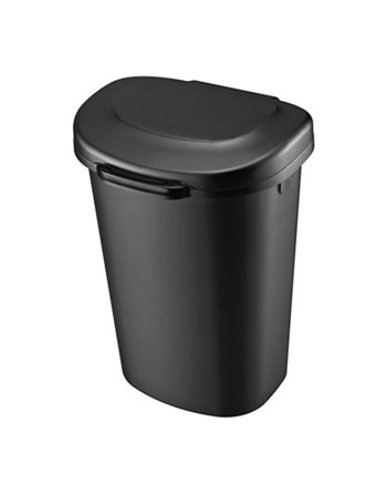 Rubbermaid Housewares, Touch Top Wastebasket w/Liner Lock 49.1L - Black, Case of 2 - [Cleaning Supplies Canada Discounts] - 1906