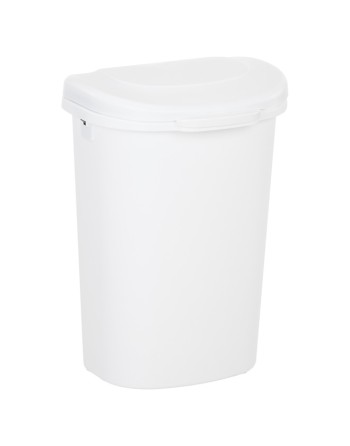 Rubbermaid Housewares, Touch Top Wastebasket w/Liner Lock 49.1L - White, Case of 2 - [Cleaning Supplies Canada Discounts] - 1906